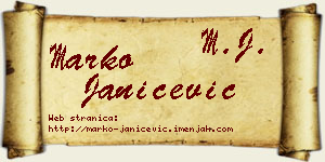 Marko Janićević vizit kartica